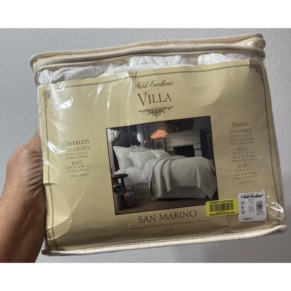 Noble Excellence Villa San Marino Ivory King Sham New Old Stock RN#58909 - FLAW